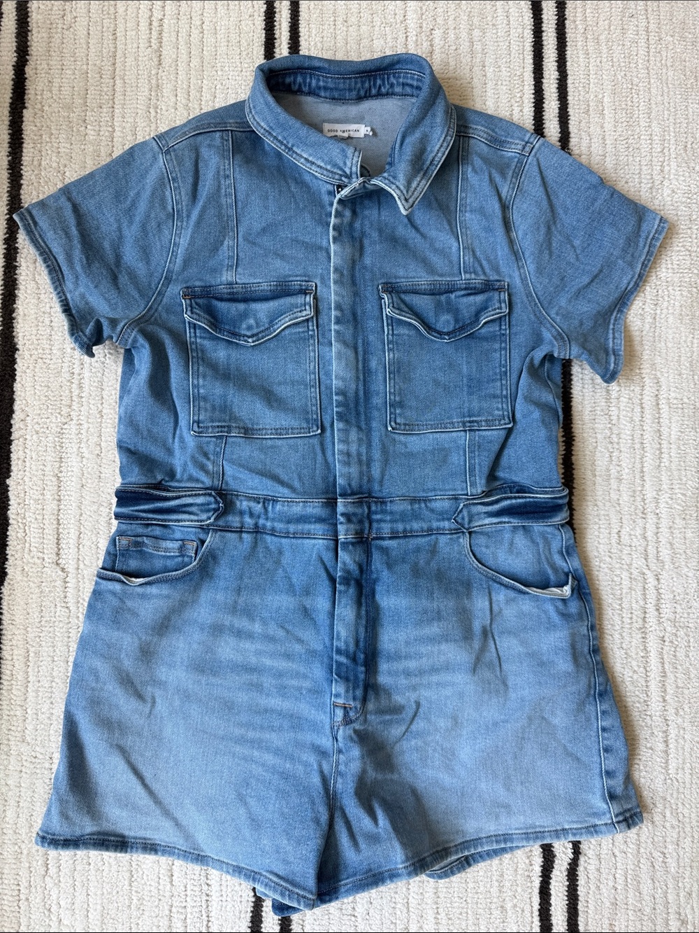 Good American Shorts Romper Denim Sz 5